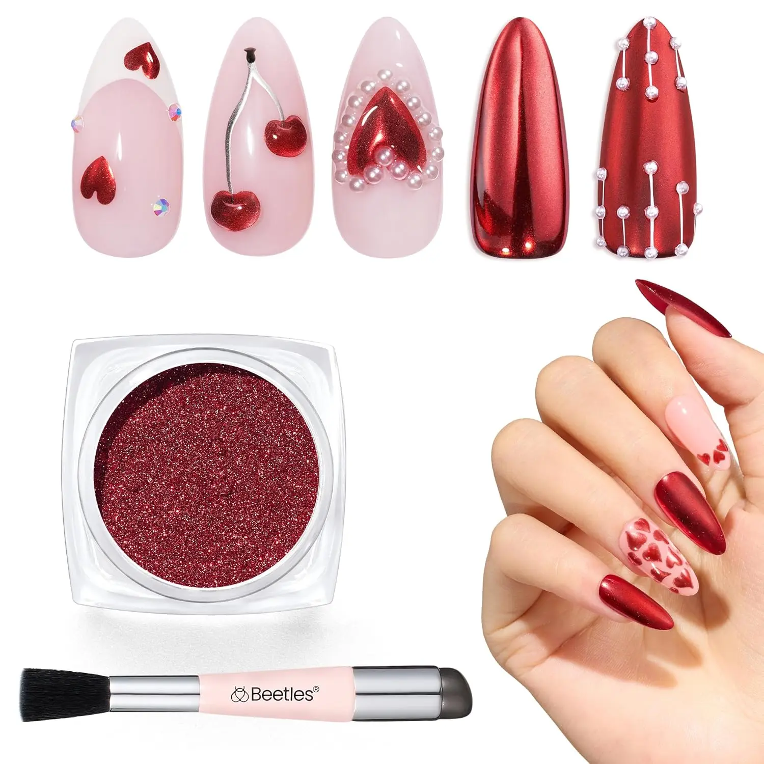 Red Chrome Nail Powder