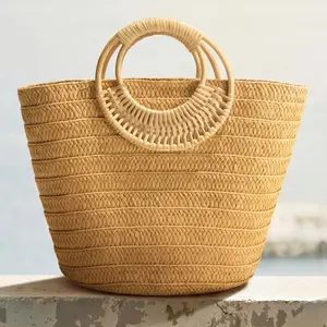 CUPSHE Women's Woven Straw Top-Handle Paper Bag, Summer Crush Beach Holiday 2026 #tiktokshopmemorialday, Paper Bags