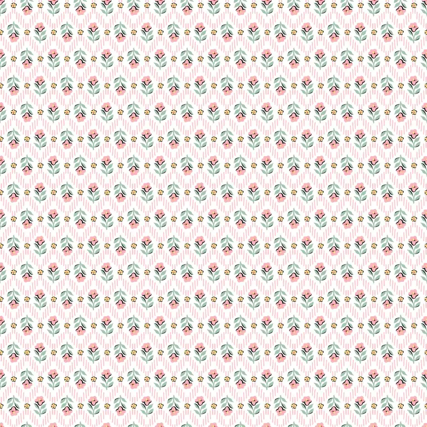 Fabric Poppie Cotton Pink Attic Curtains Granny's Sewing Room by the Quarter Yard GS25906