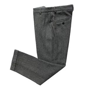 Men’s Retro Tweed Herringbone Dress/Suit Pants – Regular Fit