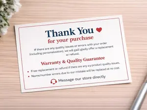 Thank You for Your Purchase – Priority Order Processing Card, Fast Shipping Upgrade Notice, Customer Appreciation Insert
