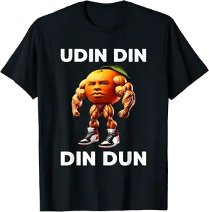 Udin din din dun Italian Brainrot Meme Udindindindun Orange T-Shirt - Elizabethtej Shop 59B0F7XBDMSF