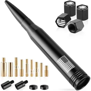 American Flag Car Truck Antenna with Valve Stem Caps - Universal Compatible with Ford, Dodge, Chevrolet, GMC, Jeep, Toyota Truck Car Accessories, Heavy Duty Pickup Trucks Accessories - Black,cars accessories,car stuff