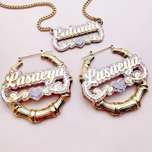 [Made-to-Order] Custom Acrylic Name Earrings Necklace Jewelry Set, Processing time 7-10 business day