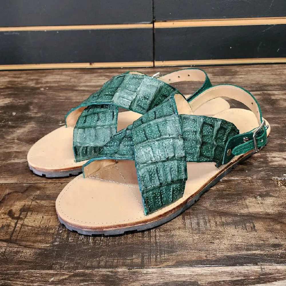 Huaraches De Cocodrilo Verde