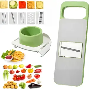 1Set 5 in 1 Mandoline Slicer for Kitchen, Vegetable Slicer Multi Blade Potato Chip, Veggie shredder, Vegetable Cutter, Julienne Shredder and peeler For Small Job In Kitchen, Vegetable Cutting Slicer