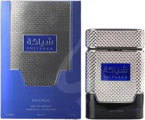 Khadlaj Shiyaaka Blue for Men Eau de Parfum Spray 3.4 Ounce Aromatic Bergamot Lime Basil Blend with Lavender Patchouli Amber Cedarwood Musk Notes Long Lasting Fragrance