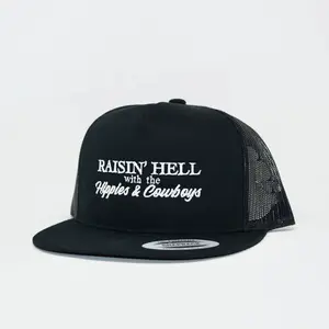 RAISING HELL WITH THE HIPPIES AND COWBOYS Hat, Funny trucker hat