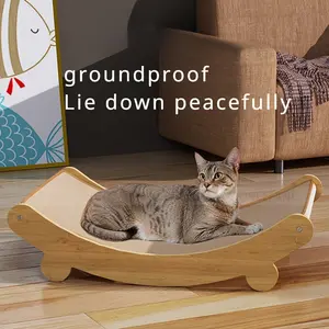 Small Cat Rocking Chair, Dual-purpose cat bed & scratching pad, Scratcher Board, made of durable materials, space-saving design suitable for indoor/outdoor use, All-season pet furniture, easy to clean, ideal for multi-cat households