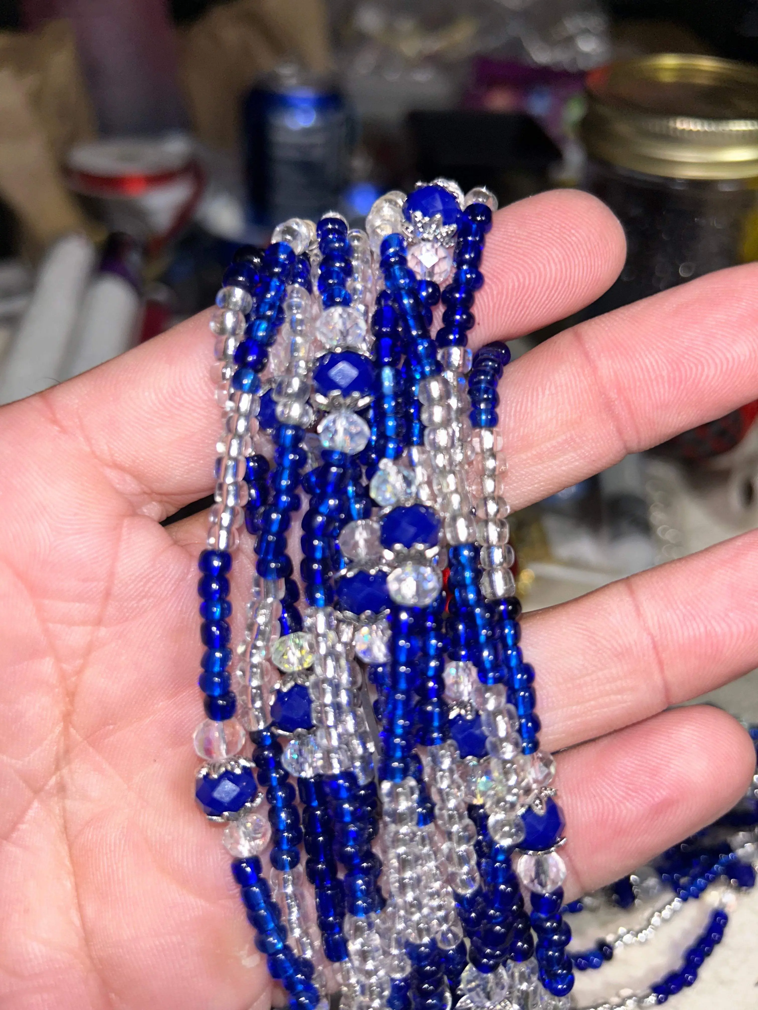 Yemaya Necklace by the Dozen Collares de Yemaya por Dozena Elekes de Osha para Yemaya