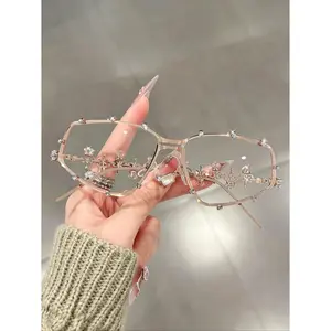 Tinted Lens Cat Eye Frame Eyeglasses Lightweight Fashion Glasses Accessory for Women Girls Daily Wear Street Style Outfit Matching