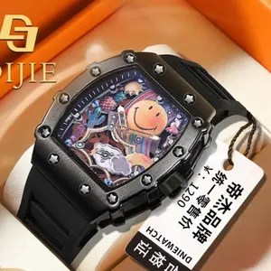 Directly shipped from the source factory, business waterproof smiley face watch, barrel-shaped, branded, fashionable, luminous, high aesthetic value, quartz, for men