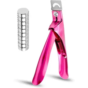 Acrylic Nail Clippers with Magnets Sizer & Length Measurement Nail Cutters for Nail Tips Adjustable Stainless Nail Tip Cutters for Home Salon Nail Art