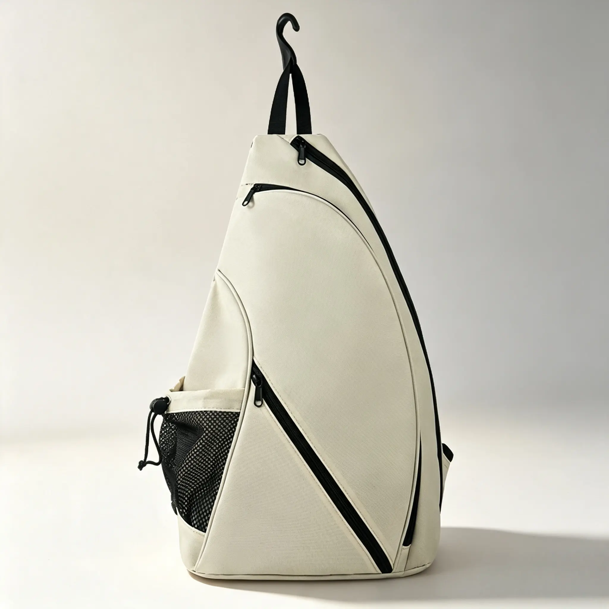 Beige Slung Shape Crossbody Sling Bag for Men - Sports Luggage with Tennis Racket Compatibility sohochic
