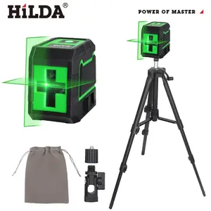 Hilda Laser Level Instrument, Strong Light Fine Line Automatic Alignment, Self Levelling Laser, Portable Level with Adapter, Rotating Head, Tripod