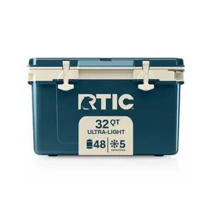 RTIC Ultra-Light 32 Quart Lightweight Hard Cooler, Insulated Portable Ice Chest 13 lbs, 48-Can Capacity, 5-Day Ice Retention, for Camping, Fishing, Beach, Boat, Picnic, Day Trip
