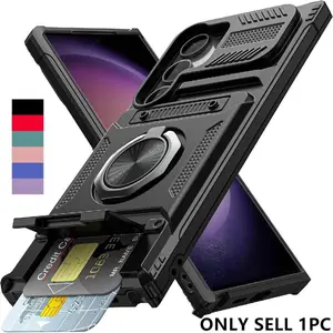 Shockproof Phone Case with Card Slot, Phone Protective Cover, Protector, Phone Accessory Compatible with Samsung Galaxy S25 Ultra S24 Ultra S23 Ultra A17 A16 A26 A36 A56, Casing