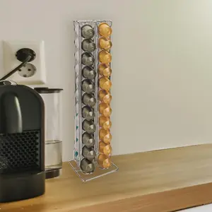 44 Coffee Pod Holder, Large Capacity, Aesthetic  Design, Space-Saving Organizer, Made in Spain
