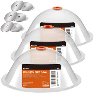 3 Pack  Dust Bowl for Hole , Hole  Drywall and Ceiling Tile for Installing Recessed Lights, Hole  Accessories and Works with All Hole Saws, Extra 6 count Metal Ring