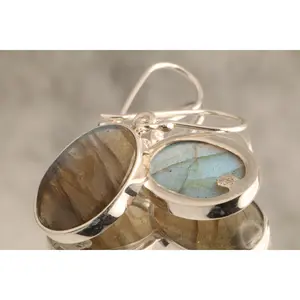 Aurora's Gleam - Labradorite 925 Silver Earrings