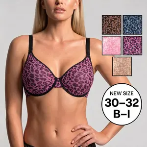HSIA Leopard Wild Unlined Plus Size Breathable Soft Mesh No Padding Underwire Women Bra Womenswear Vneck