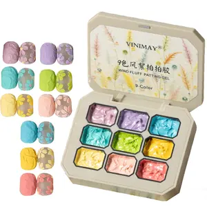 9-Color Solid Wind Fluff Pat Gel - Bright Color Gel Nail, Gradient Gel Nail | French Nail DIY Art, Long-Lasting Rainbow Beauty Care, Summer and Spring Holiday Solid Nail Art