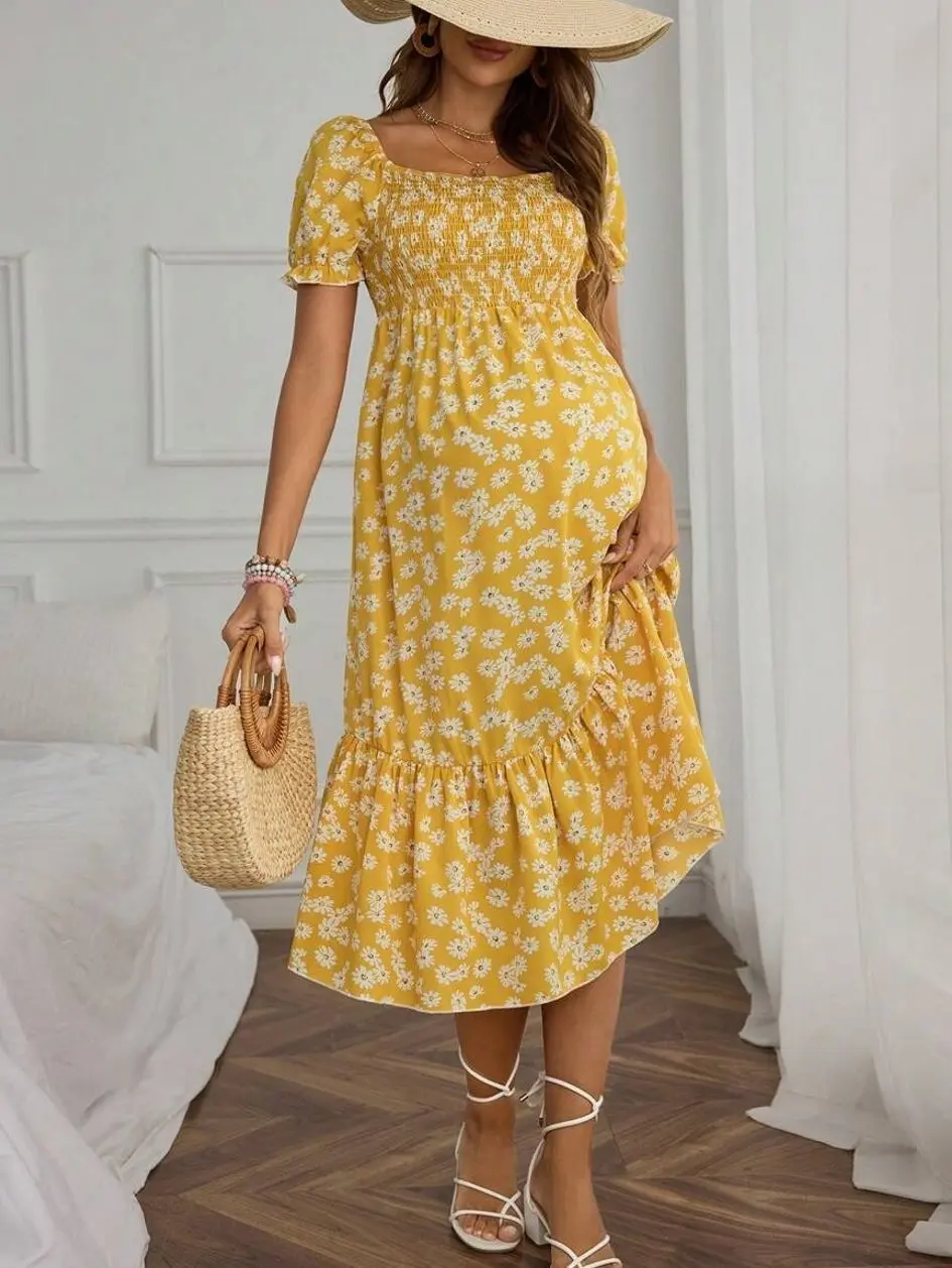 Floral Maternity Vacation Dress: Ditsy Print, Casual, Effortless Summer Style