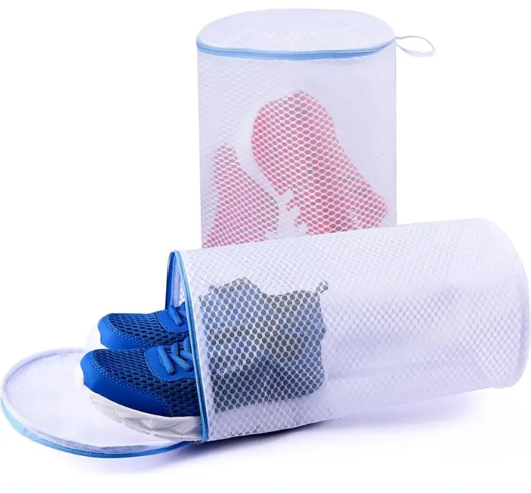 2 Pack Shoes Wash Bags,Shoe Washing Machine Bag,shoe laundry bag for washing machine，Honeycomb Mesh Laundry Bags with Zipper for Sneakers,Running Shoes,Sock,Bras,Delicates and Toys（14 in x 7.8 in）