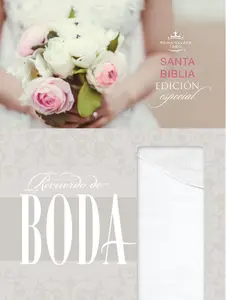 Biblia recuerdo de boda, Biblia para Matrimonio, Casados, blanco y dorado, símil piel, RVR 1960