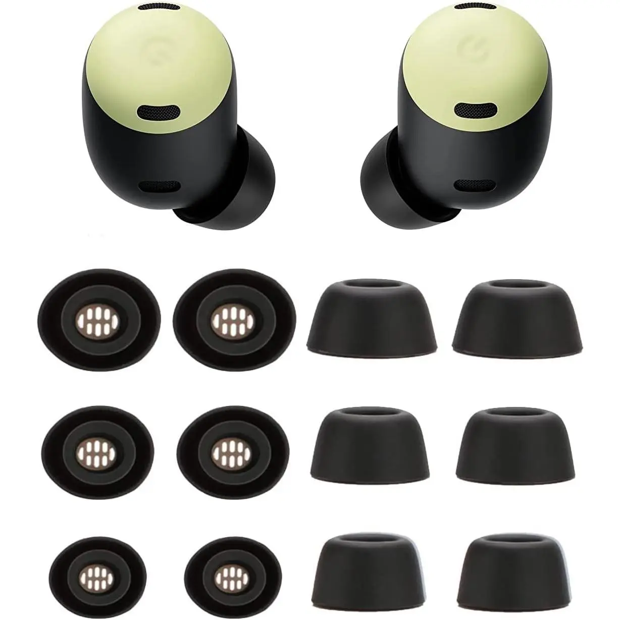 Eartips Compatible with Pixel Buds Pro Earbuds, 6 Pairs S/M/L Sizes Soft  Replacement Ear Tips Eartips Earbuds Tips Compatible with Pixel Buds Pro, Black