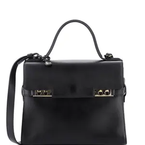 Pre-owned Leather Top Handle Bags Delvaux Tempete Top Handle Bag MM by Rebag