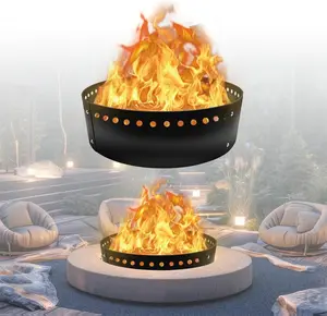 FEBTECH Smokeless Fire Ring Insert 36" X 10" Premium Heat Resistant Coated Carbon Steel Portable Fire Pit Liner for Above or In-Ground Setups Backyard Camping Bonfires & Gatherings