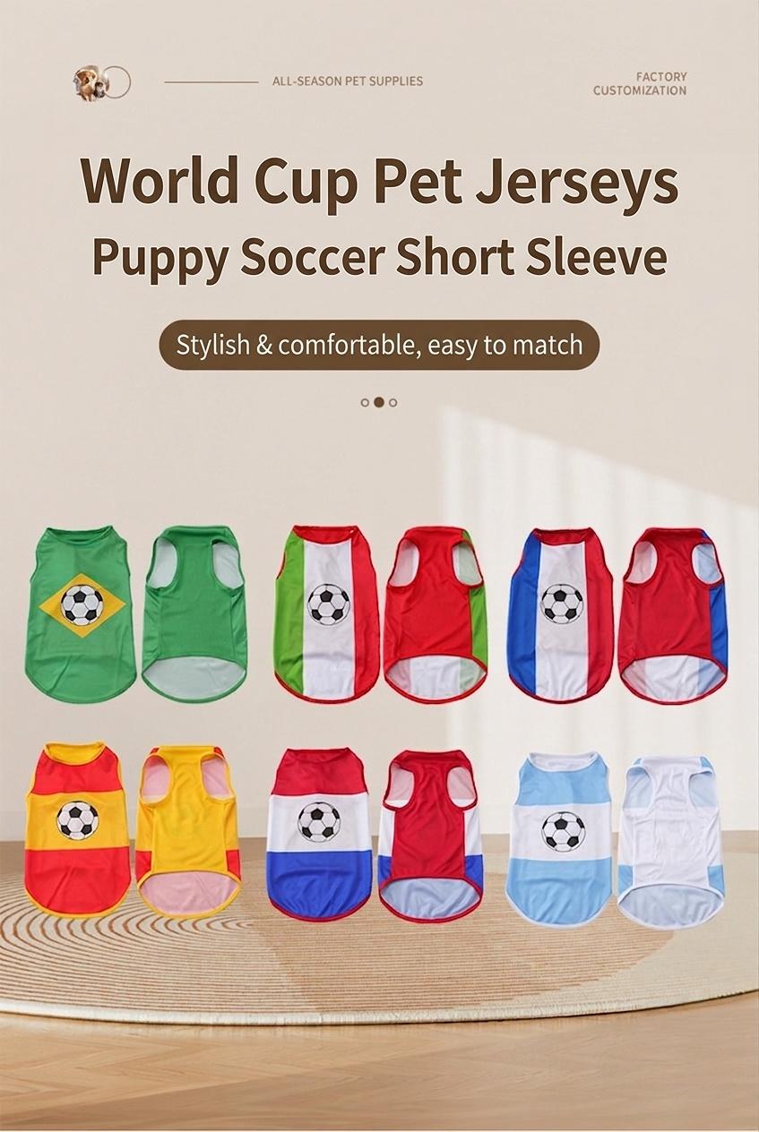 Soccer Jersey for Dogs and Cats, 7 Colors Team Breathable Pet Shirt for Football Match Day, Small to X-Large (XS-XL) for Summer, Lightweight Athletic Apparel