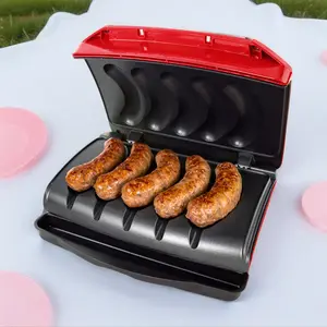 Nostalgia Game Day Sausage and Brat 5 Link Electric Grill with Oil Drip Tray