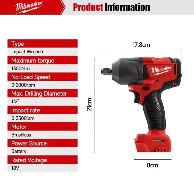 Milwaukee M18 Series Cordless Electric Air Pump - 900Nm Portable Tire Inflator for Car Tires, Balls, Ball