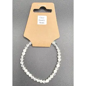 Clear Quartz Crystal Bracelet – Natural Stone Bead Bracelet