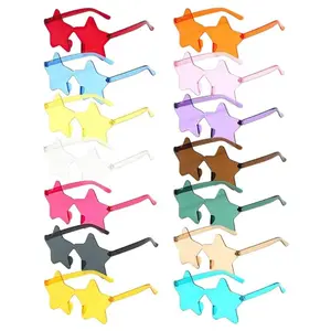 14 Pairs Star-Shaped Party Glasses, Multicolor Photo Props, Perfect for Birthday Parties, Single Party, Carnival Parties, Accessories