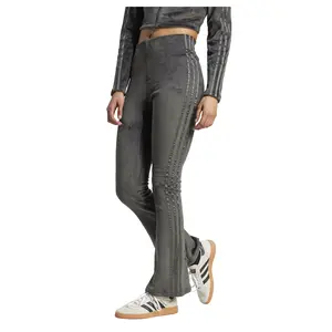 adidas Womens Rib Flared Leggings Casual - Grey