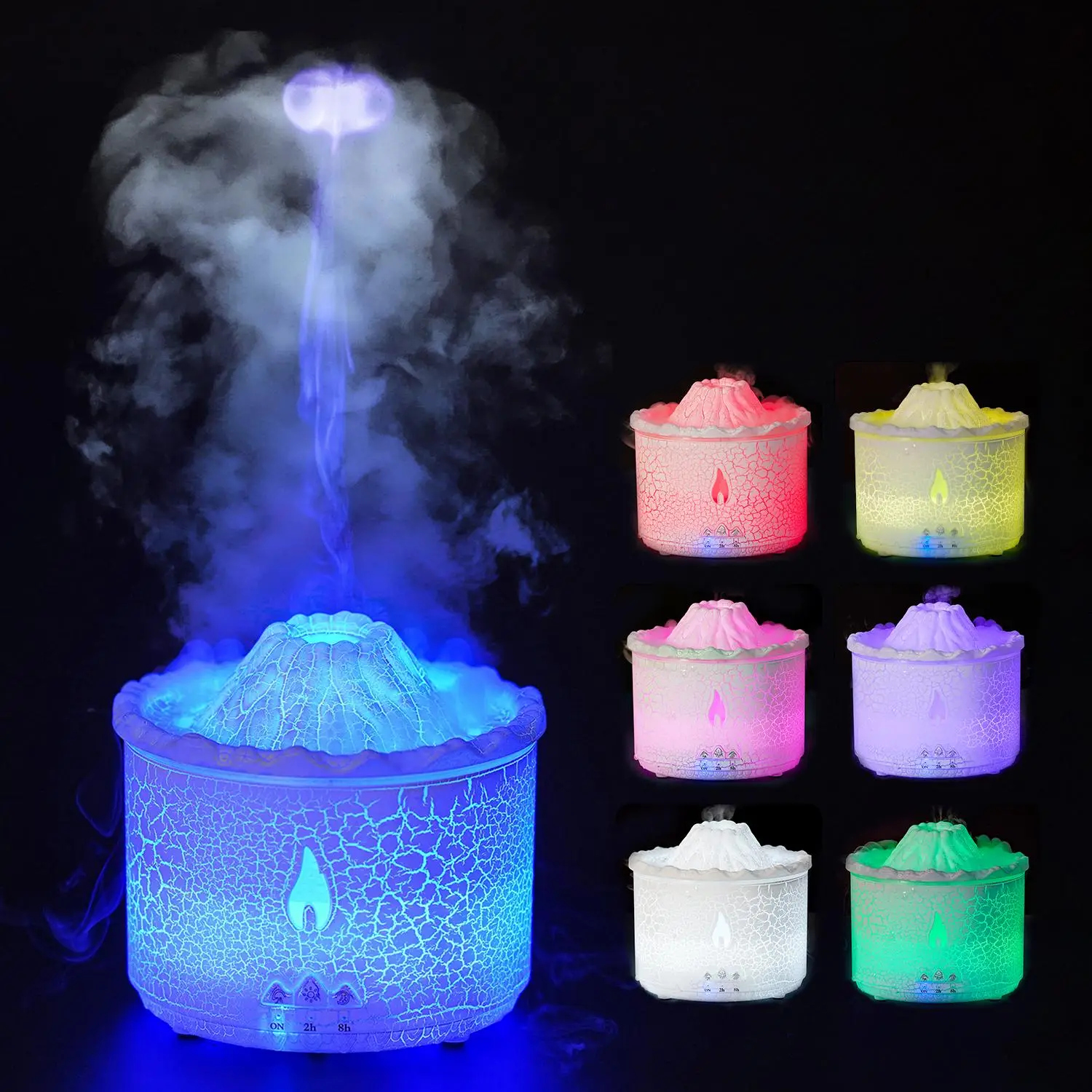 Volcanic Flame Aroma Diffuser, 1 Count Essential Oil Air Humidifier with Light, Humidifier Flavored Air Summer Supplies, Electric Air Quality Humidifi
