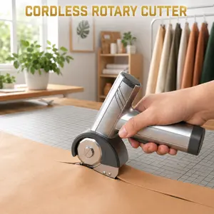 Cardboard Cutter Electric, Small Scissors Cordless with LED Display & Light, Rechargeable Auto Box Cutter, Quick-Swap Dual Blades Powerful Cutting Tool for Fabric, Leather & DIY Crafts