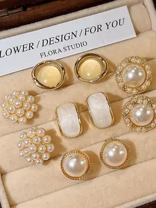 Elegant Pearl Earrings for Women, Luxury Style, Unique Ear Jewelry Gift for Girlfriend Mother's Day