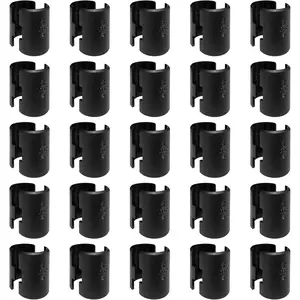 50 Pack (25 Pairs) Wire Shelf Locking Clips, Black Plastic Replacement Shelf Sleeve Accessories for 1 Inch Posts Wire Shelving Systems