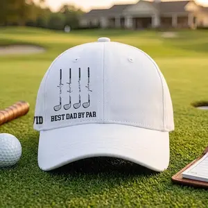 Custom Golf Hat for Dad, Personalized Best Dad By Par Cap, Custom Golfer Gift for Him, Father’s Day Gift