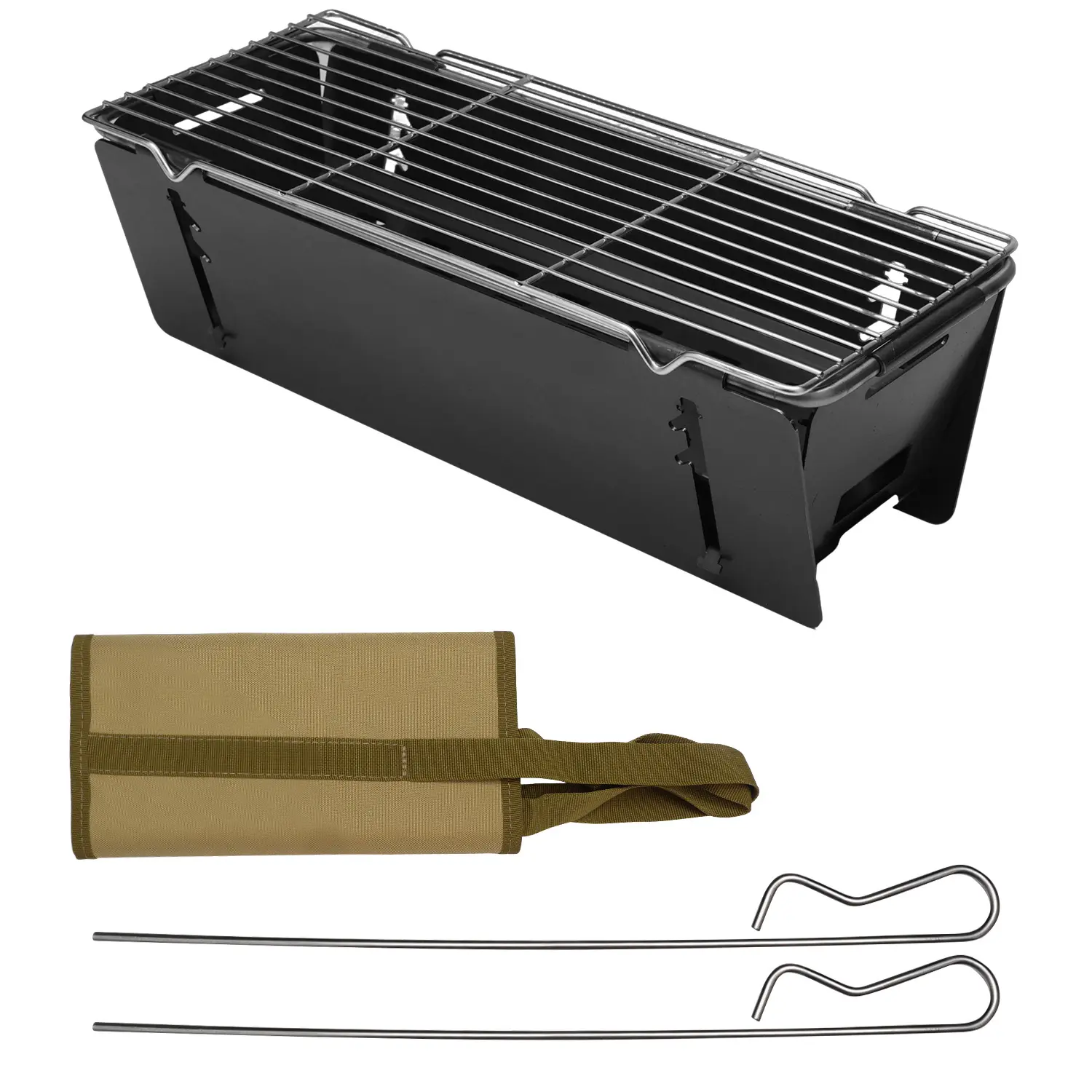 Outdoor Folding BBQ,Portable,Versatile,Grill–Foldable,Height Adjustable Heat,Suit for BBQ with Family and Friends