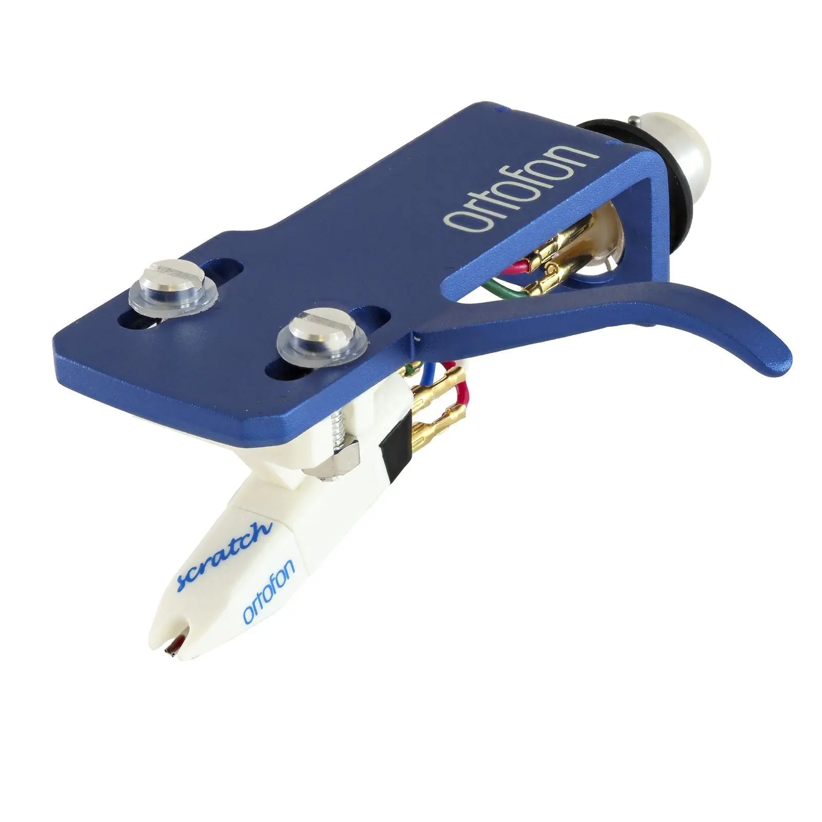 Ortofon: White Scratch OM DJ Cartridge Pre-Mounted on Blue SH-4 Headshell (Open Box Special)