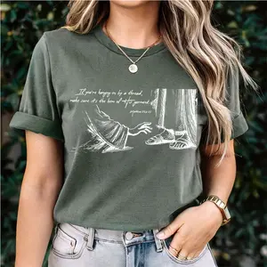 Christian Faith Scripture T-Shirt If You're Hanging On By A Thread Shirt Religious Gifts For Believers