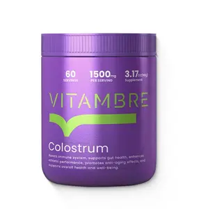 Vitambre Grass-Fed Bovine Colostrum 1500mg - Natural Protein Powder for Gut Health, Skin Radiance & Strong Immunity - 60 Servings Healthcare Collagen