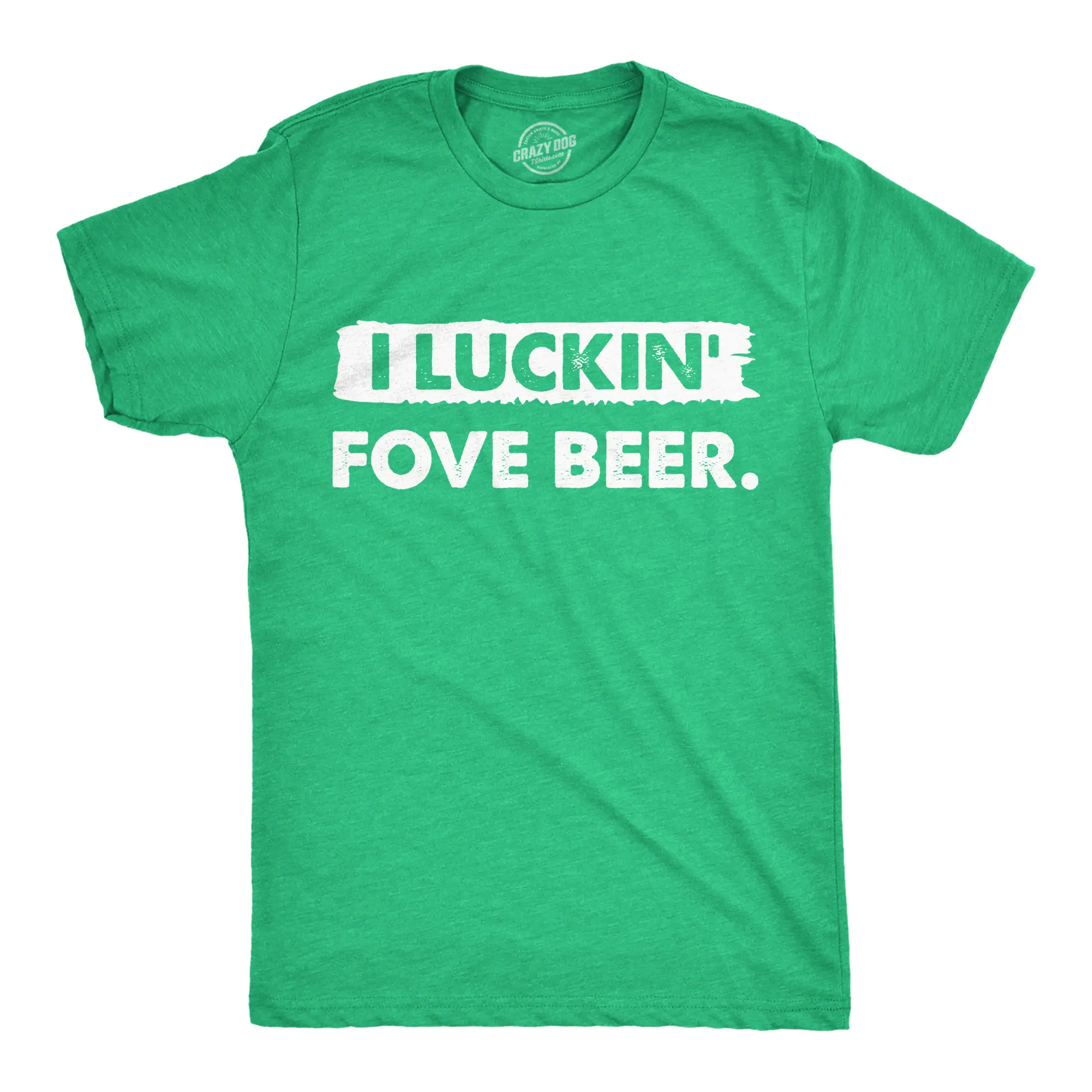 Mens Funny T Shirts I Luckin Fove Beer St Patricks Day Drinking Tee Mens Funny T Shirts Cool Vintage Fashion T-Shirt Gift Classic Menswear Saint Patrick's Day Apparel for Men Funny Beer Short Sleeve Novelty Green -