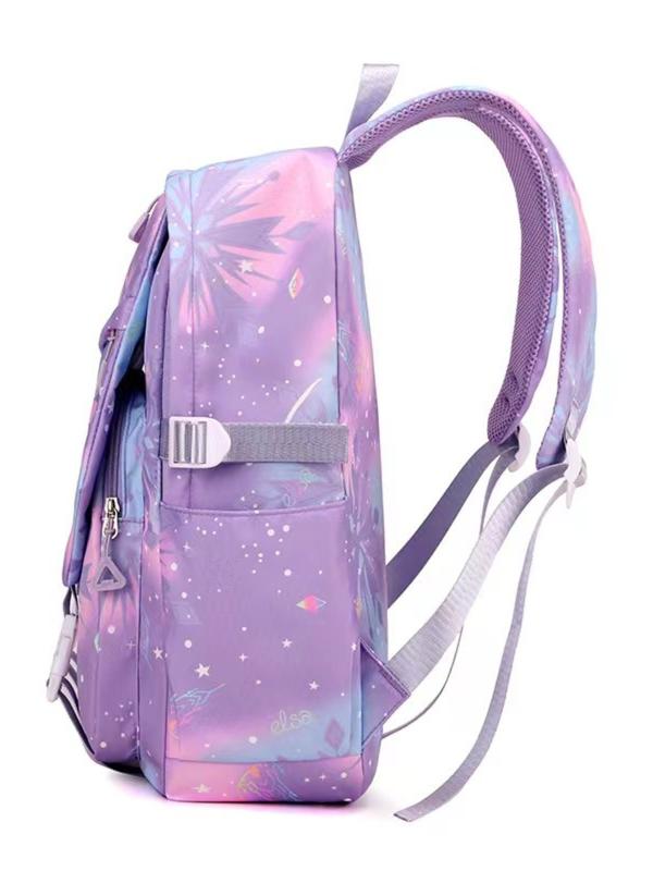 Cute Kpop Hunter Girl Group Cartoon Backpack, Trendy Backpack, Adorable Jk Plaid Sweet Student Bag, Anime Style with Fur Ball, All Seasons, Cute Versatile Backpack