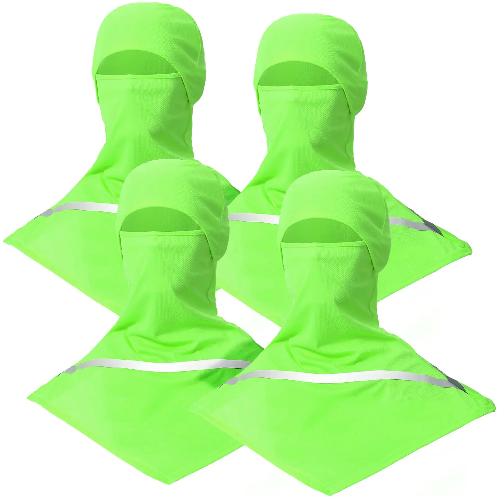 4 Balaclava Sun Men Face Mask Uv Protection With Reflective Strip For Construction Work Neck Covers Summer